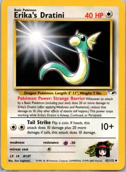 Erika's Dratini Uncommon Gym Heroes 042/132 MP Pokemon TCG - Image 1