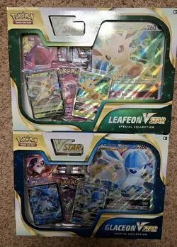 Pokemon TCG Glaceon & Leafeon VSTAR Special Collection Box SET - Factory Sealed - Image 1