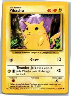Pikachu - Base Set 058/102 - Common - NM Pokemon TCG - Image 1