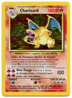Pokemon 1999 Charizard Spanish Base Set Holo 4/102 Excellent Fast Ship - Image 1