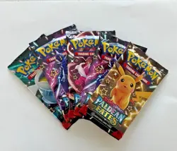 PALDEAN FATES Pokemon Booster Pack Lot / Bundle New Sealed TCG 🪩 5 Packs 🪩 - Image 1