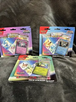 Pokemon TCG Prismatic Evolutions Tech Sticker Collection All 3 Sealed - Image 1