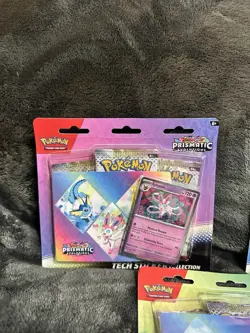 Pokemon TCG Prismatic Evolutions Tech Sticker Collection All 3 Sealed - Image 2