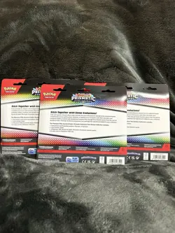 Pokemon TCG Prismatic Evolutions Tech Sticker Collection All 3 Sealed - Image 5
