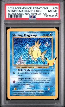 Shining Magikarp Holo 66 Celebrations Classic Collection Pokemon PSA 8 *835 - Image 1