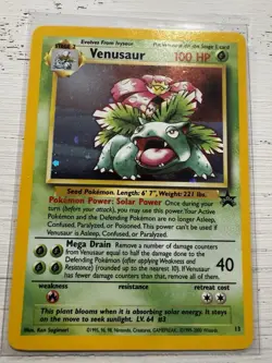 Pokemon TCG Venusaur Card 13/53 Black Star Promo WOTC English Edition - Image 1