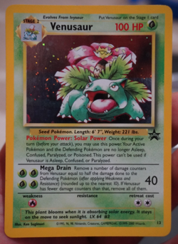 NM SWIRL 🌀 Venusaur WOTC Black Star Promo 13/53 Pokemon Card TCG UK Holo Rare - Image 1