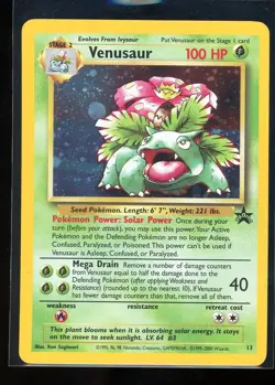 Pokemon TCG Venusaur #13 Wotc Black Star Promo Swirl Holo: [LP] - Image 1