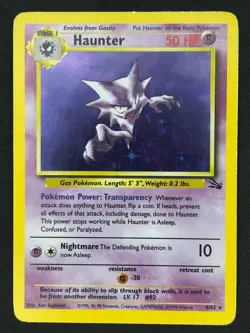 Pokemon TCG Haunter Fossil 1999 Unlimited Holo Rare Card 6/62 Vintage ⭐LP⭐ - Image 1