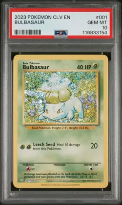 2023 POKEMON CLV-TRADING CARD GAME CLASSIC #001 BULBASAUR PSA 10 - Image 1