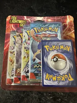 Pokemon TCG Lightning Set 4 Packs + 1 Bonus Card! Brand New/Sealed! - Image 1
