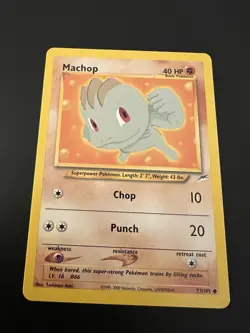 Machop 73/105 Neo Destiny Unlimited 2002 Pokemon Card Common NM - Image 1