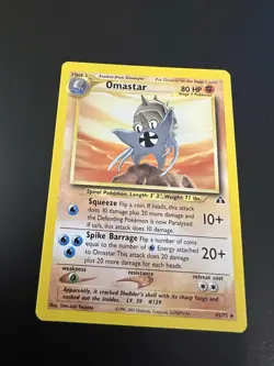 Omastar 43/75 Neo Discovery Unlimited 2001 Pokemon Card Uncommon NM￼ - Image 1