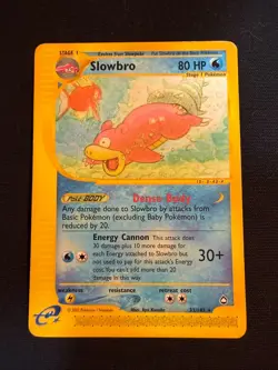 Pokemon Card TCG Slowbro 33/147 Aquapolis Vintage Vtg English WOTC Rare Pokemon - Image 1