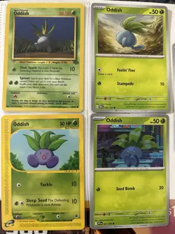 Pokemon TCG Oddish Lot of 4 Includes 2 Vintage Cards! Near Mint Condition - Image 1