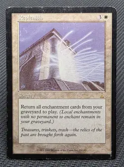 MTG Replenish- DAMAGED/INKED -Urza's Destiny Magic the Gathering Card # 15 - Image 1