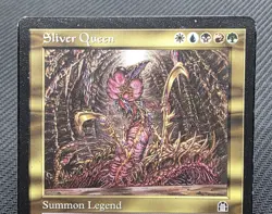 MTG Sliver Queen- DAMAGED/INKED -Stronghold Magic the Gathering Card # 129 - Image 3