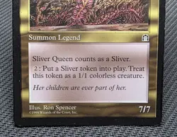 MTG Sliver Queen- DAMAGED/INKED -Stronghold Magic the Gathering Card # 129 - Image 4