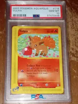 Vintage 2003 Pokemon Aquapolis Vulpix #116 PSA 10 GEM MINT CARD low POP 51 - Image 1