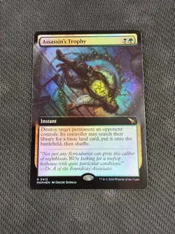 FOIL Extended Art Assassin's Trophy MKM 0412 Rare MTG Murders at Karlov Manor - Image 1