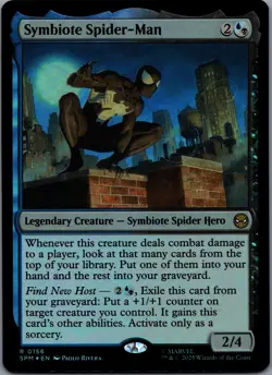 Symbiote Spider-Man [Foil] 156 MTG Marvel's Spider-Man Rare Foil NM - Image 1