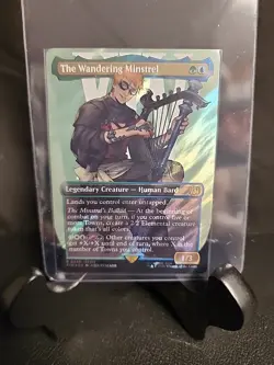 MTG Final Fantasy The Wandering Minstrel (Borderless) (Surge Foil) Pack Fresh - Image 1
