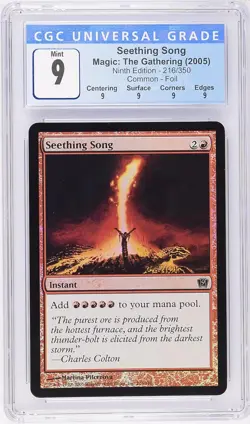 SEETHING SONG 9th Edition Foil C CGC 9 Q MTG [Nostalgium] - Image 1