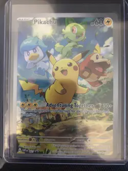 Pokemon TCG Pikachu 027 Promo Holo Black Star Paldea Evolved - Image 1