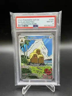 Pokemon SSP EN Alolan Dugtrio Illustration Rare #208/191 Surging Sparks PSA 8 - Image 1
