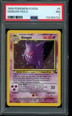 Gengar 5/62 Fossil Holo 1999 POKEMON PSA 7 NM - Image 1