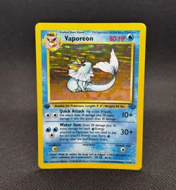 Pokemon TCG Vaporeon Jungle Holo Card 12/64 1st Edition Rare Super Clean!! - Image 1