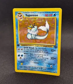 Pokemon TCG Vaporeon Jungle Holo Card 12/64 1st Edition Rare Super Clean!! - Image 2