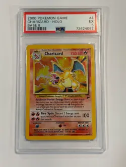 2000 Pokemon Game Charizard holo base 2 psa 5 - Image 1