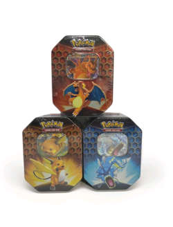 Pokemon TCG Hidden Fates Tins Set of 3 Sealed Charizard Raichu Gyarados New - Image 1