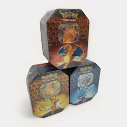 Pokemon TCG Hidden Fates Tins Set of 3 Sealed Charizard Raichu Gyarados New - Image 2