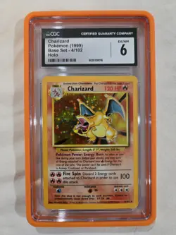 1999 POKEMON BASE SET #4 CHARIZARD HOLO CGC 6 - Image 1