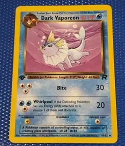 Pokemon Team Rocket Non-Holo 1st Edition Dark Vaporeon, 45/82 - Image 1