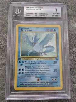 BGS 7 1999 Fossil Articuno 1st Edition 2/64 Pokemon Holo Rare not PSA - Image 1