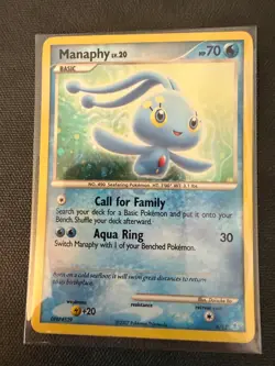 Manaphy 4/12 Diamond/Pearl Trainer Kit Holo - MP - Pokemon 2007 - Image 1