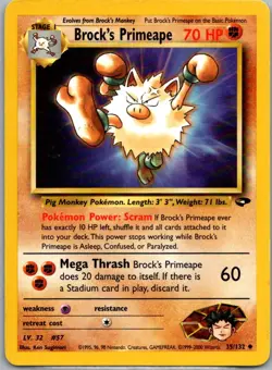 Brock's Primeape Uncommon Gym Challenge 035/132 MP Pokemon TCG - Image 1