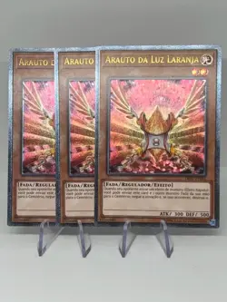 3x Yugioh Herald of Orange Light Ultimate Rare Portuguese OP07-PT001 LP - Image 1