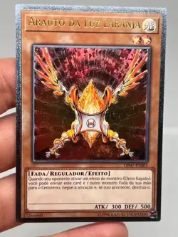3x Yugioh Herald of Orange Light Ultimate Rare Portuguese OP07-PT001 LP - Image 4