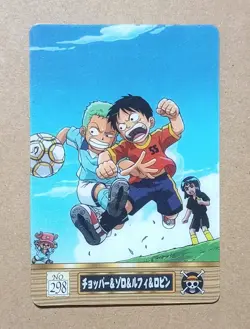 No.298 Chopper, Zoro, Luffy & Robin One Piece Gummy Card Trading Card Gumi 2005 - Image 1