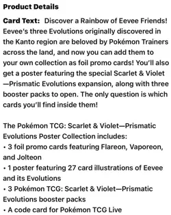 Pokemon TCG: Scarlet & Violet Prismatic Evolutions Poster Collection Box Sealed 196214112537 - Image 4
