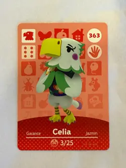 AUTHENTIC Animal Crossing Series 4 Celia amiibo Card 363 - Image 1