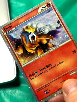 Entei - HGSS20 - Shiny Black Star Promo Rare Holo - Pokemon Card - MP/HP Card - Image 3