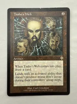 Tsabo's Web x1 MTG Invasion 1x Magic Damaged Heavy Play Water Damage - Image 1
