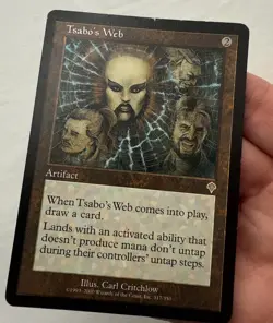Tsabo's Web x1 MTG Invasion 1x Magic Damaged Heavy Play Water Damage - Image 2