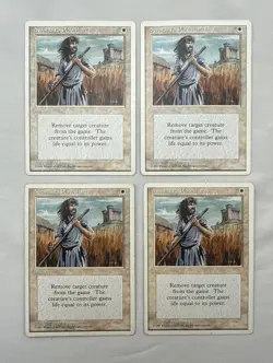 Swords to Plowshares x4 MTG 4th Fourth Edition 4x Magic Good Heavy Play HP - Image 1
