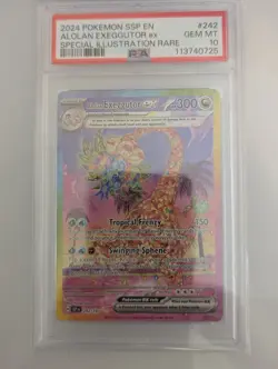 PSA 10 ALOLAN EXEGGUTOR EX #242 SPECIAL ILLUSTRATION RARE 2024 POKEMON SURGING - Image 1